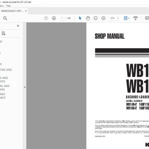 Komatsu WB140-2, WB150-2  Backhoe Loader Shop Manual WEBM004601 - PDF DOWNLOAD