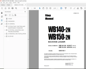 Komatsu WB140-2N WB150-2N Backhoe Loader Shop Manual CEBM012701 PDF