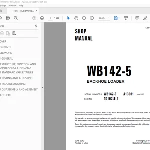 Komatsu WB142-5 Backhoe Loader Shop Manual CEBM018903 - PDF DOWNLOAD 