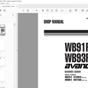 Komatsu WB91R-2 WB93R-2 Avance Backhoe-Loader Shop Manual WEBM000401 PDF