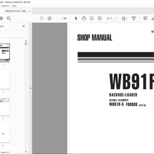 Komatsu WB91R-5 Backhoe-Loader Shop Manual WEBM007600 PDF