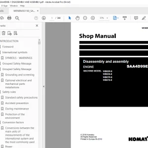 Komatsu WB93R-8 WB93S-8 WB97R-8 WB97S-8 ENGINE SAA4D99E-1 Disassembly & Assembly Shop Manual WENBM00190 - PDF DOWNLOAD 