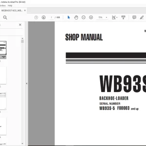 Komatsu WB93S-5 Backhoe-Loader Shop Manual WEBM007400 PDF