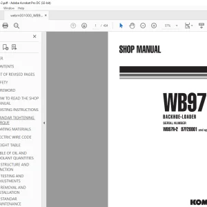 Komatsu WB97R-2 Backhoe-Loader Shop Manual WEBM001000 - PDF DOWNLOAD