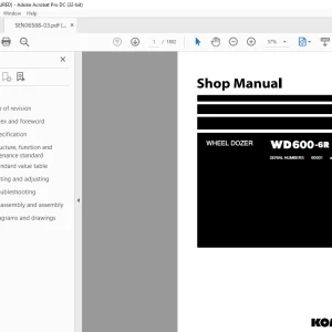 Komatsu WHEEL DOZER WD600-6R Shop Manual SEN06588-03 - PDF DOWNLOAD