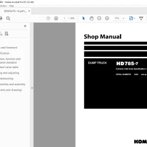 Komatsu WHEEL LOADER HD785-7 Shop Manual SEN05476-14 - PDF DOWNLOAD