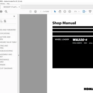 Komatsu WHEEL LOADER WA320-8 Shop Manual SEN06597-07 PDF