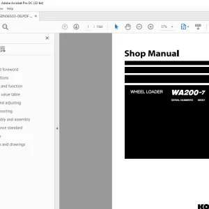 Komatsu Wheel Loader WA200-7 Shop Manual SEN06503-08 PDF