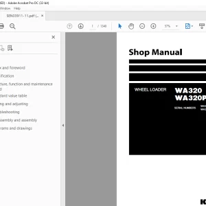 Komatsu Wheel Loader WA320-6 WA320PZ-6 Shop Manual SEN03911-11 PDF