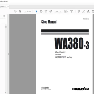 Komatsu Wheel Loader WA380-3 Shop Manual VEBM460104 - PDF DOWNLOAD