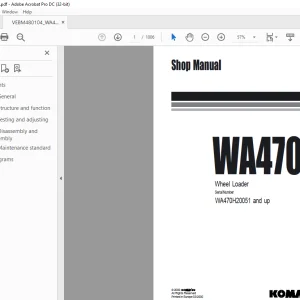 Komatsu Wheel Loader WA470-3 Shop Manual VEBM480104 - PDF DOWNLOAD