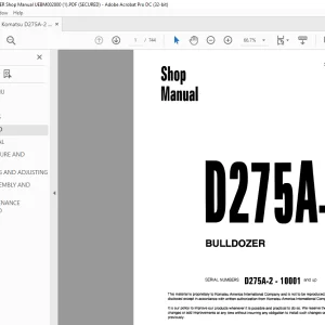 Komatsu Wheel Loader WA700-1 Shop Manual SEBM04270104 PDF