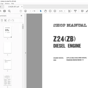 Komatsu Z24(ZB) Diesel Engine FG20HD-11 FG25HD-11 FG30HD-11 Shop Manual PDF
