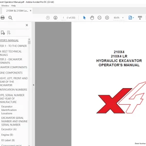 Link Belt 210X4 210X4 LR HYDRAULIC EXCAVATOR OPERATOR'S MANUAL - PDF DOWNLOAD