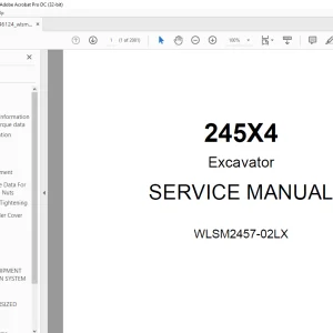 Link Belt 245X4 Excavator Service Manual WLSM2457-02LX - PDF DOWNLOAD