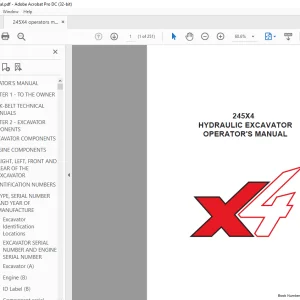Link Belt 245X4 HYDRAULIC EXCAVATOR OPERATOR'S MANUAL - PDF DOWNLOAD