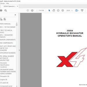 Link Belt 350X4 HYDRAULIC EXCAVATOR OPERATOR'S MANUAL  - PDF DOWNLOAD