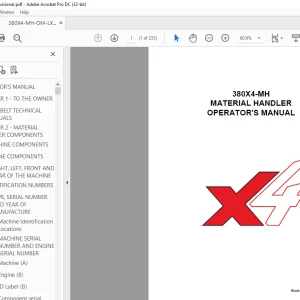 Link Belt 380X4-MH MATERIAL HANDLER OPERATOR'S MANUAL PDF