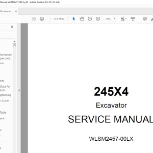 Link Belt Excavator 245X4  Service Manual WLSM2457-00LX - PDF DOWNLOAD