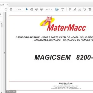 MATERMACC MAGICSEM 8200-S PARTS MANUAL - PDF DOWNLOAD