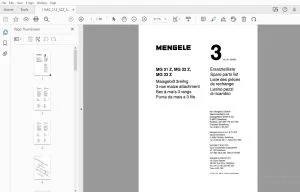 Mengele MG 31Z, MG 32Z, MG 33 Z Parts Manual - PDF DOWNLOAD