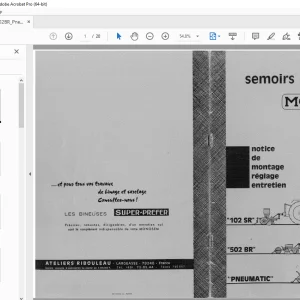 Monosem 102 SR 502 BR Pneumatic notice de montage réglage entretien PDF