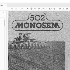 Monosem 502 BRN 94 Setting up Adjustment Maintenance Manual PDF