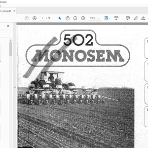 Monosem 502 Setting up Adjustment & Maintenance Manual - PDF DOWNLOAD