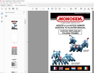 Monosem ADDITIVE TO PLANTER Folding Frame User Manual PDF
