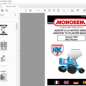 Monosem ADDITIVE TO PLANTER MANUAL NX2 Planter User Manual 2012 PDF