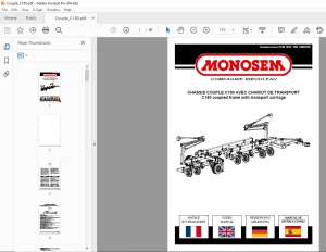 Monosem C180 coupled frame with transport carriage User Manual PDF