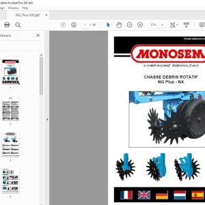 Monosem CHASSE DEBRIS ROTATIF NG Plus - NX User Manual - PDF DOWNLOAD