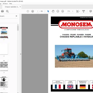 Monosem CHASSIS REPLIABLE 3 NIVEAUX FRAME User Manual PDF
