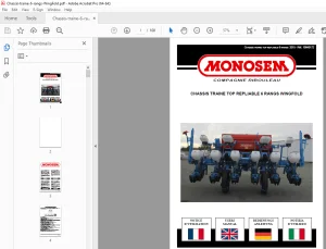 Monosem CHASSIS TRAINE TOP REPLIABLE 6 RANGS WINGFOLD User Manual PDF