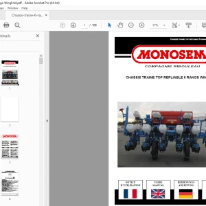 Monosem CHASSIS TRAINE TOP REPLIABLE 6 RANGS WINGFOLD User Manual PDF