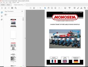 Monosem CHASSIS TRAINE TOP REPLIABLE 8 RANGS WINGFOLD User Manual PDF