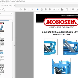 Monosem COUPURE DE RANG MANUELLE A LEVIER NG Plus - NC - NX User Manual PDF
