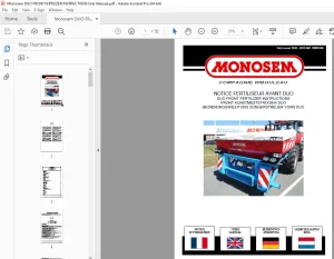 Monosem DUO FRONT FERTILIZER INSTRUCTIONS User Manual PDF