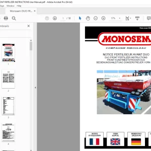 Monosem DUO FRONT FERTILIZER INSTRUCTIONS User Manual PDF