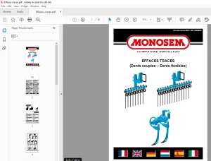 Monosem EFFACES TRACES (Dents souples – Dents flexibles) User Manual PDF