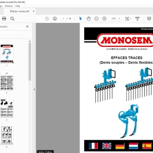 Monosem EFFACES TRACES (Dents souples – Dents flexibles) User Manual PDF