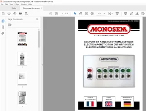 Monosem ELECTROMAGNETIC ROW CUT-OFF SYSTEM User Manual PDF
