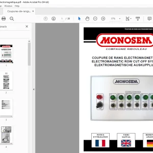 Monosem ELECTROMAGNETIC ROW CUT-OFF SYSTEM User Manual PDF