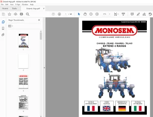 Monosem EXTEND 4 RANGS Frame User Manual - PDF DOWNLOAD