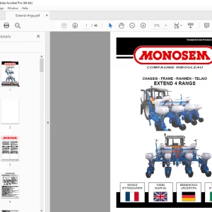 Monosem EXTEND 4 RANGS Frame User Manual - PDF DOWNLOAD