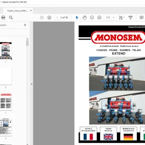 Monosem Extend Frame Super crop User Manual - PDF DOWNLOAD