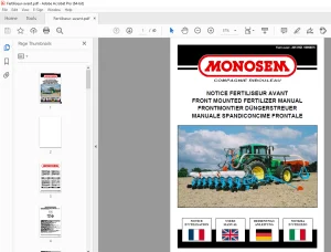 Monosem Front Mounted Fertilizer User Manual PDF