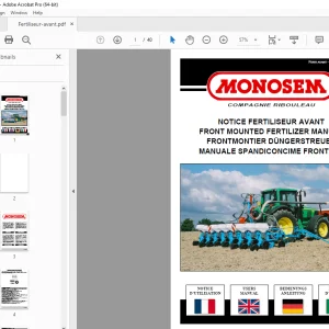 Monosem Front Mounted Fertilizer User Manual PDF