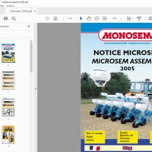 Monosem Microsem 2005 Assembly Adjustment & Maintenance Manual PDF