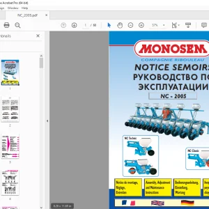 Monosem NC-2005 Assembly Adjustment & Maintenance Manual PDF